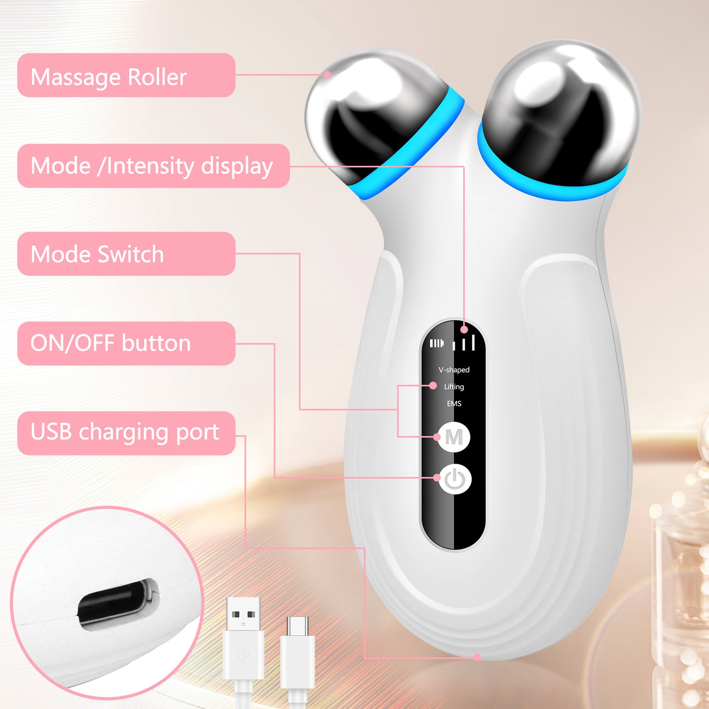 Anti Aging And Wrinkles Microcurrent Facial Device