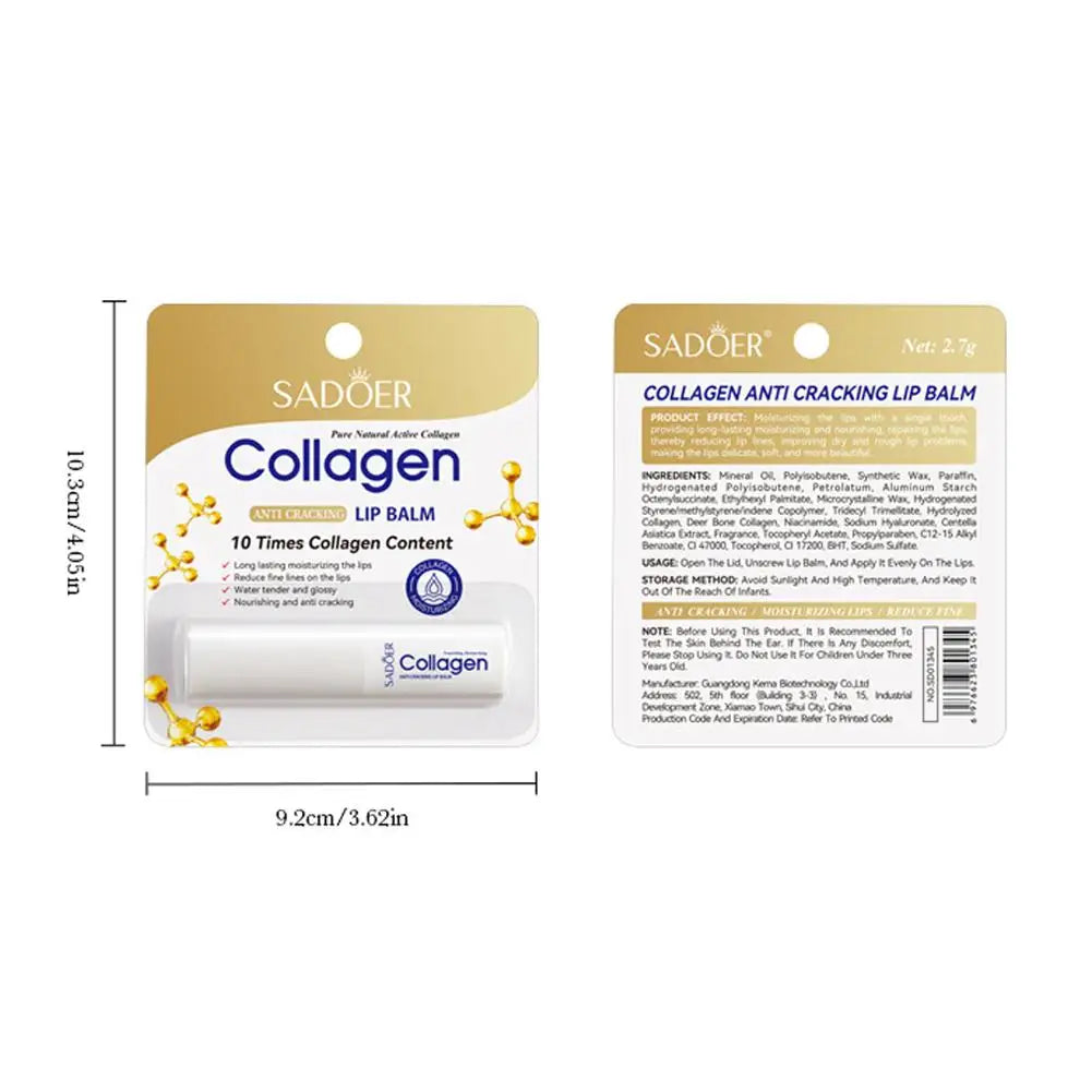 Sadoer Collagen Lip Balm Moisturizing Anti Cracking Brightening Repair