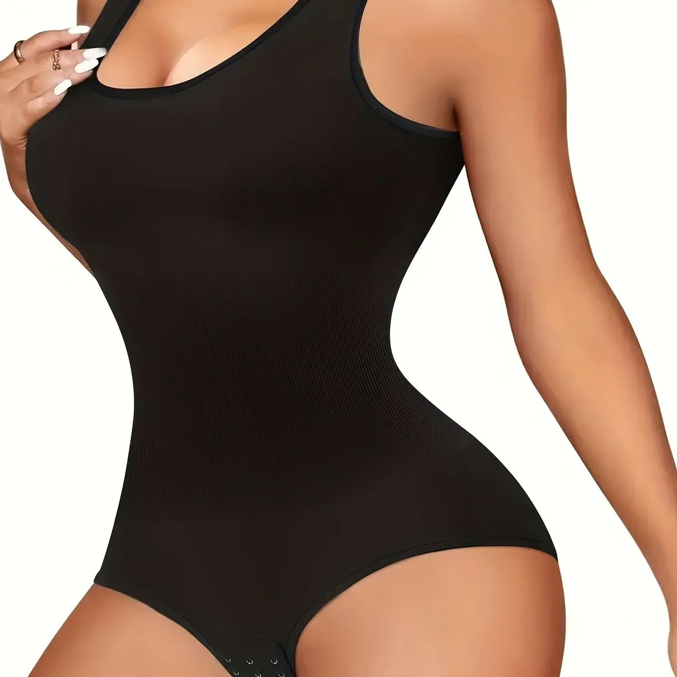 Body Shapewear for Women Seamless Solid Shaping Full Bodysuit Crew Neck Tummy Control Slimming Body Shaper Underwear & Shapewear