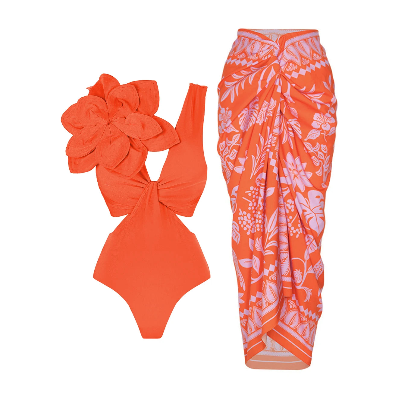 One Piece Swimsuit with Cover Up Sexy Swimwear Women
