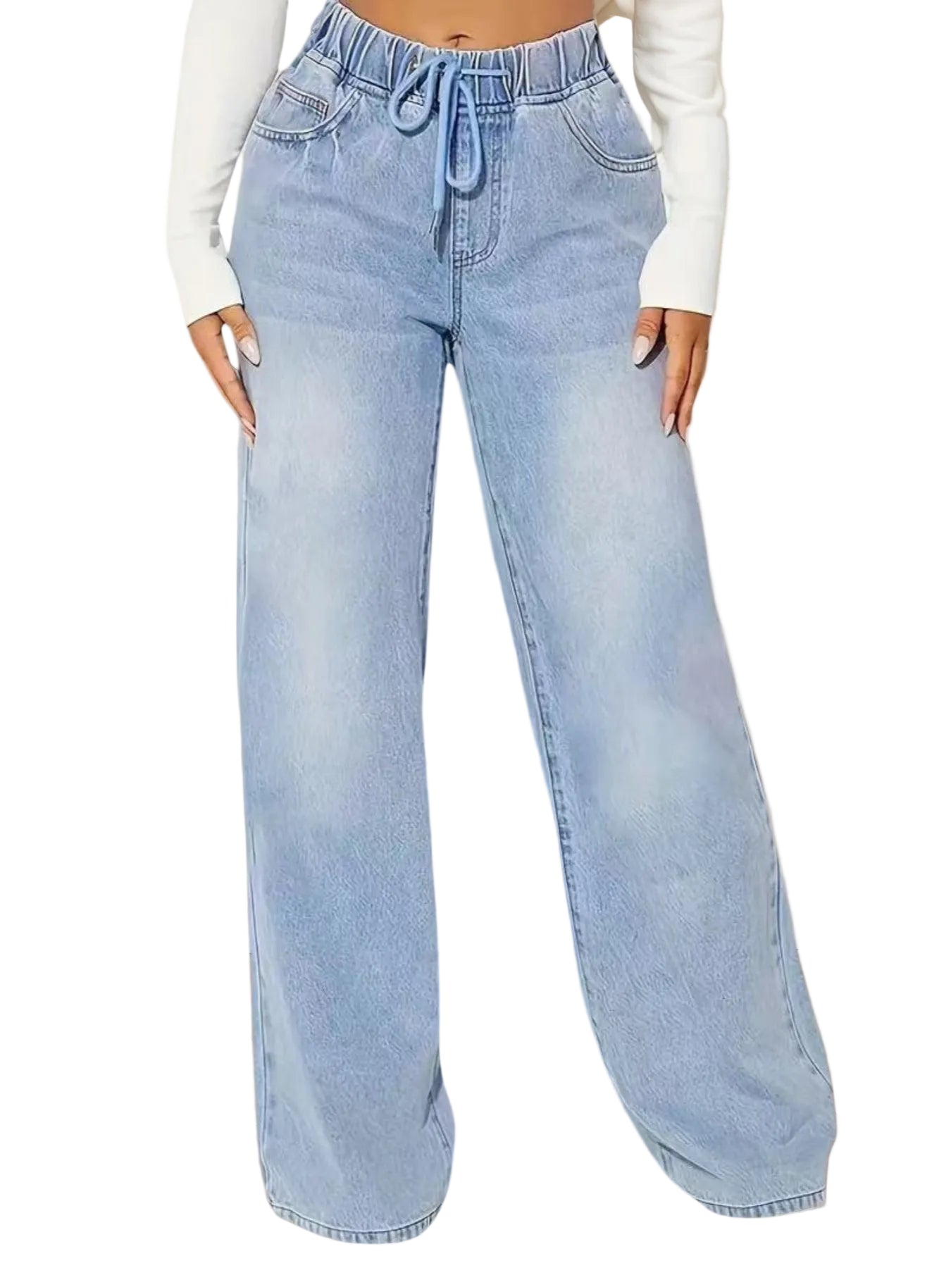 Women Casual Fashion High-waisted Denim Pants