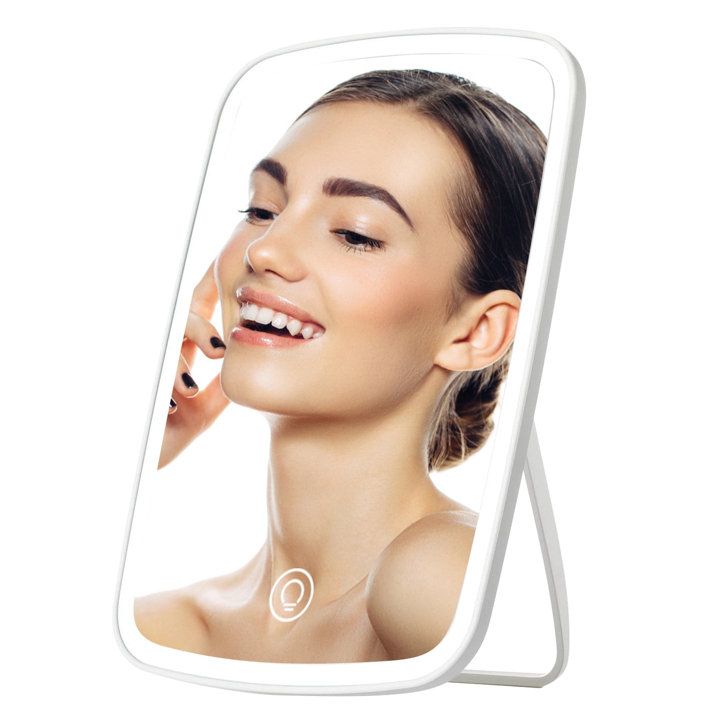 1Pc 5.98x8.62in Lighted Makeup Mirror Vanity Desk Mirror Small LED