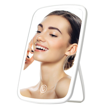 1Pc 5.98x8.62in Lighted Makeup Mirror Vanity Desk Mirror Small LED