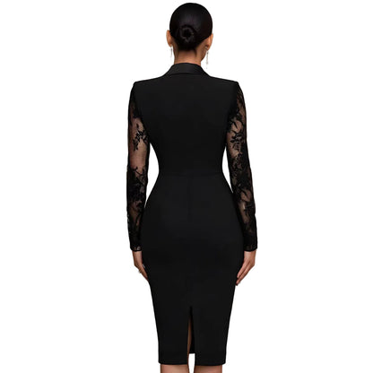 V-neck Lace Bodycon Sheath Dress For Women