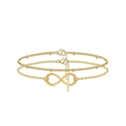 Dainty Gold Bracelets For Women, 14K Gold Filled Adjustable Layered