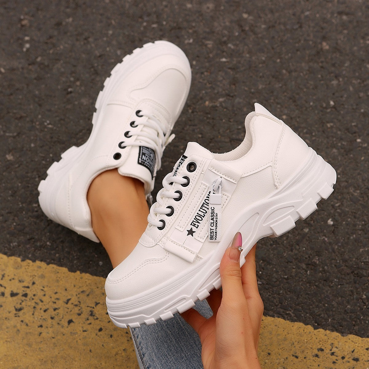 Sports Shoes With Side-Zipper Design Fashion