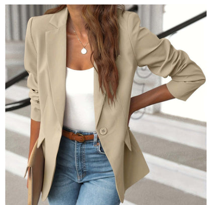 Ins Lapel Button Jacket Fashion Commuter Casual Suit Jacket Women
