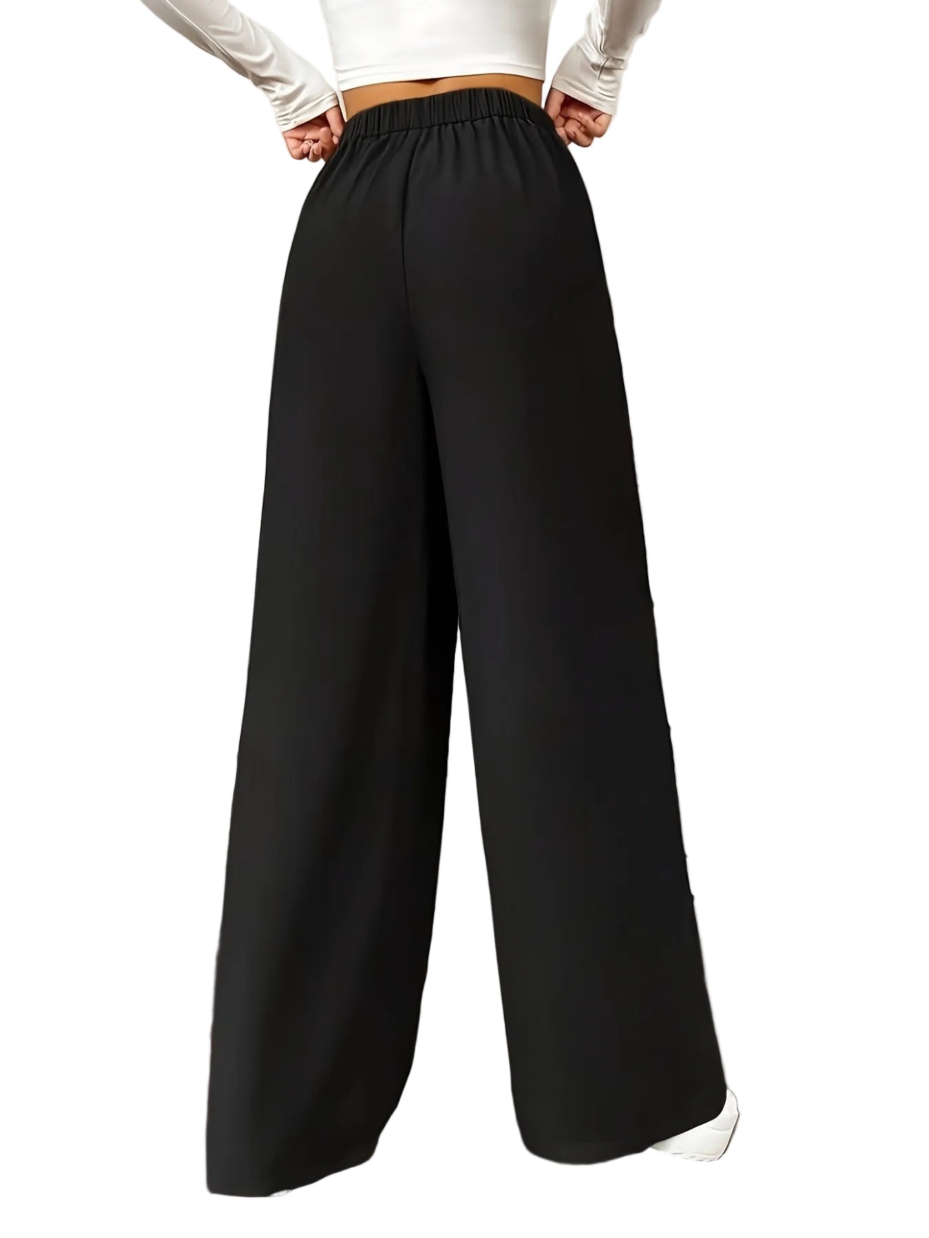 Elegant High Waist Wide Leg Straight Casual Pants