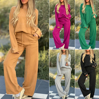 Casual Set Solid Color Long
