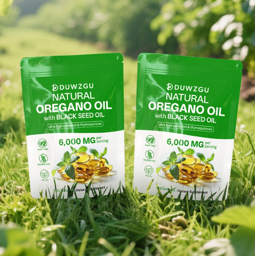 Oil Of Oregano 300 Softgels 6000mg Per Serving with Black Seed Oil - Natural Antioxidants for Fitness Nutritional Support