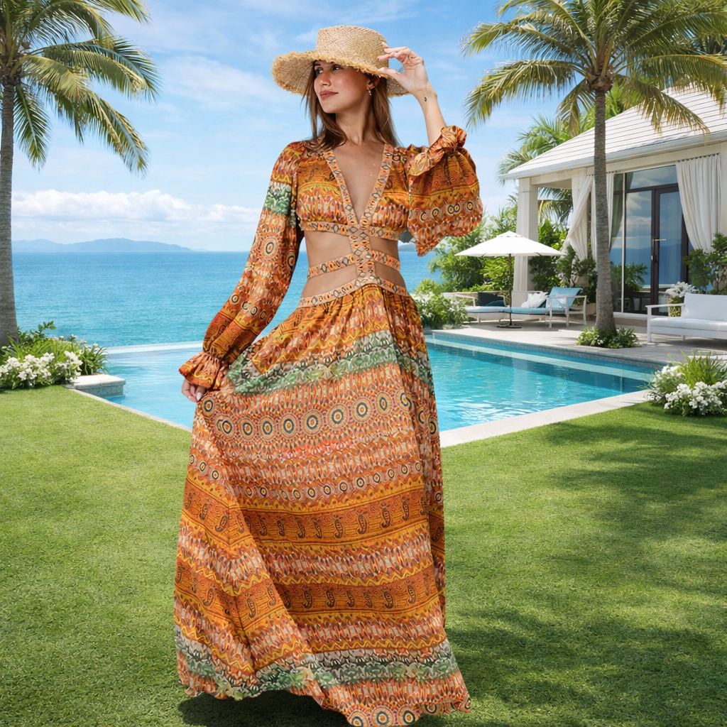 Women's Floral Large Hem Dress