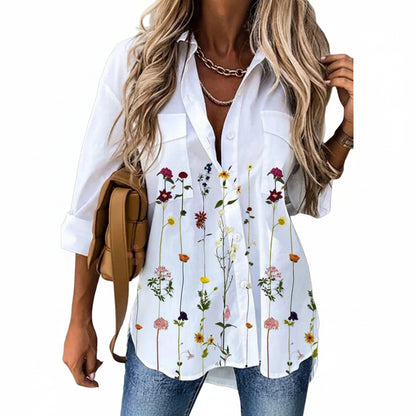 Women Shirt Loose Long Sleeve Shirt Women Casual