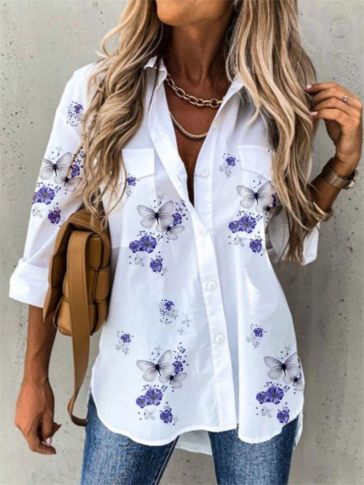 Women Shirt Loose Long Sleeve Shirt Women Casual