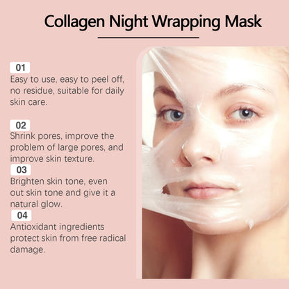 Collagen Overnight Wrapping Peel Off Facial Mask Set Korean