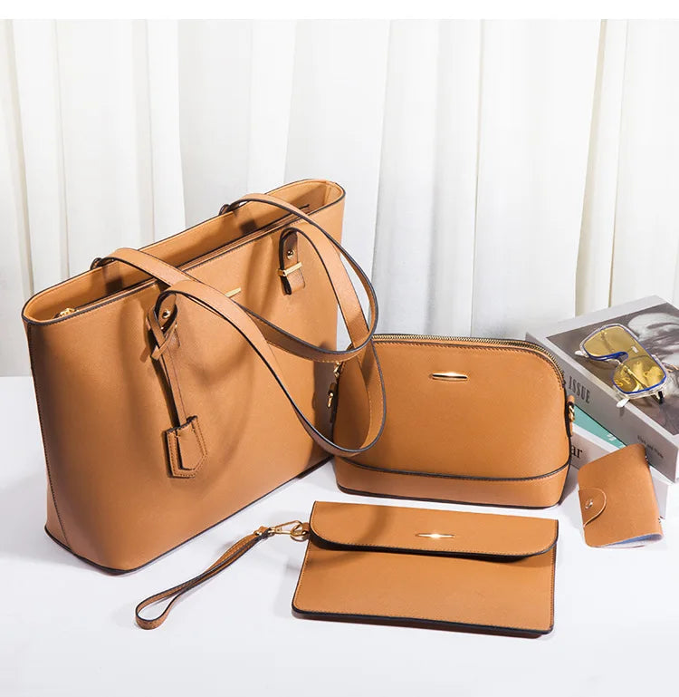 Fashion Women's Bag Sets Solid Color Tote