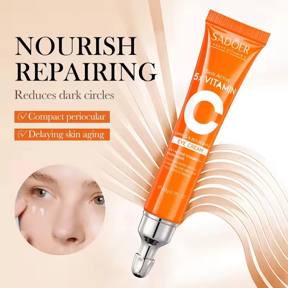 SADOER Vitamin C Eye Cream Anti Dark Circles Eyes Bags Remover