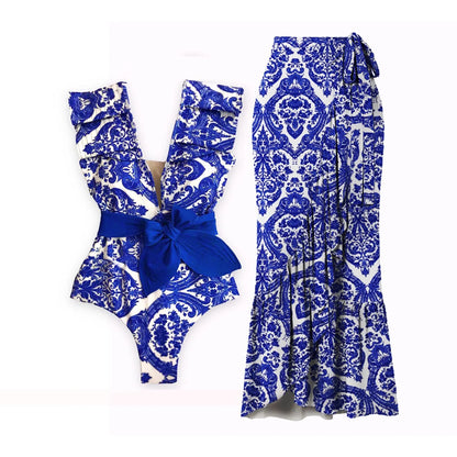 One Piece Swimsuit with Cover Up Sexy Swimwear Women