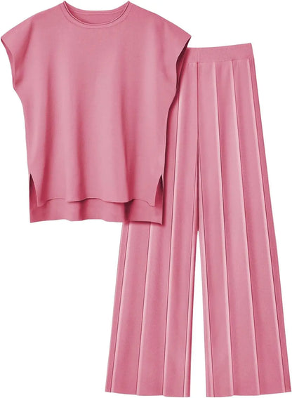 Women's 2-Piece Summer Set – Sleeveless Top & Wide Leg Pants (2025)