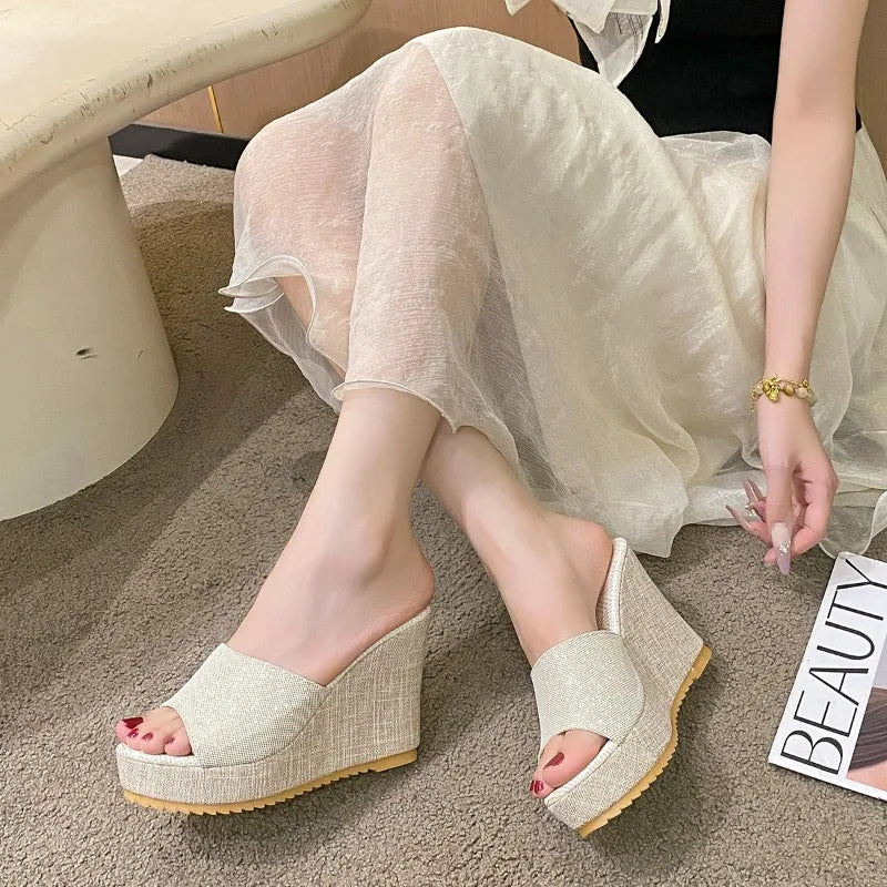 Women Wedges Slippers Summer New High Heels Women Sandals
