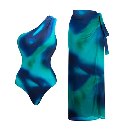 One Piece Swimsuit with Cover Up Sexy Swimwear Women