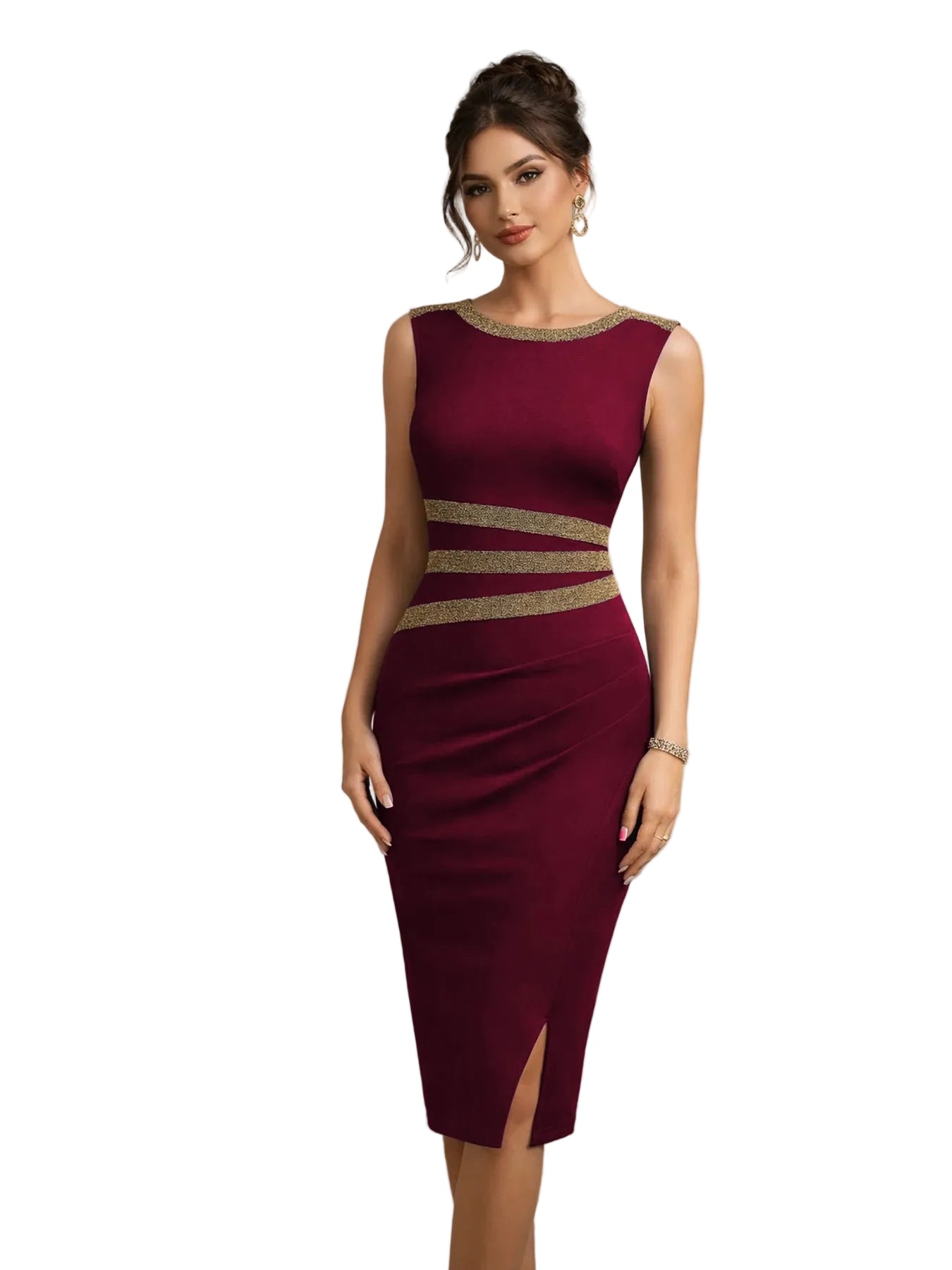 Vestido Elegante Sin Mangas | Bodycon Rodilla | Oficina y Casual