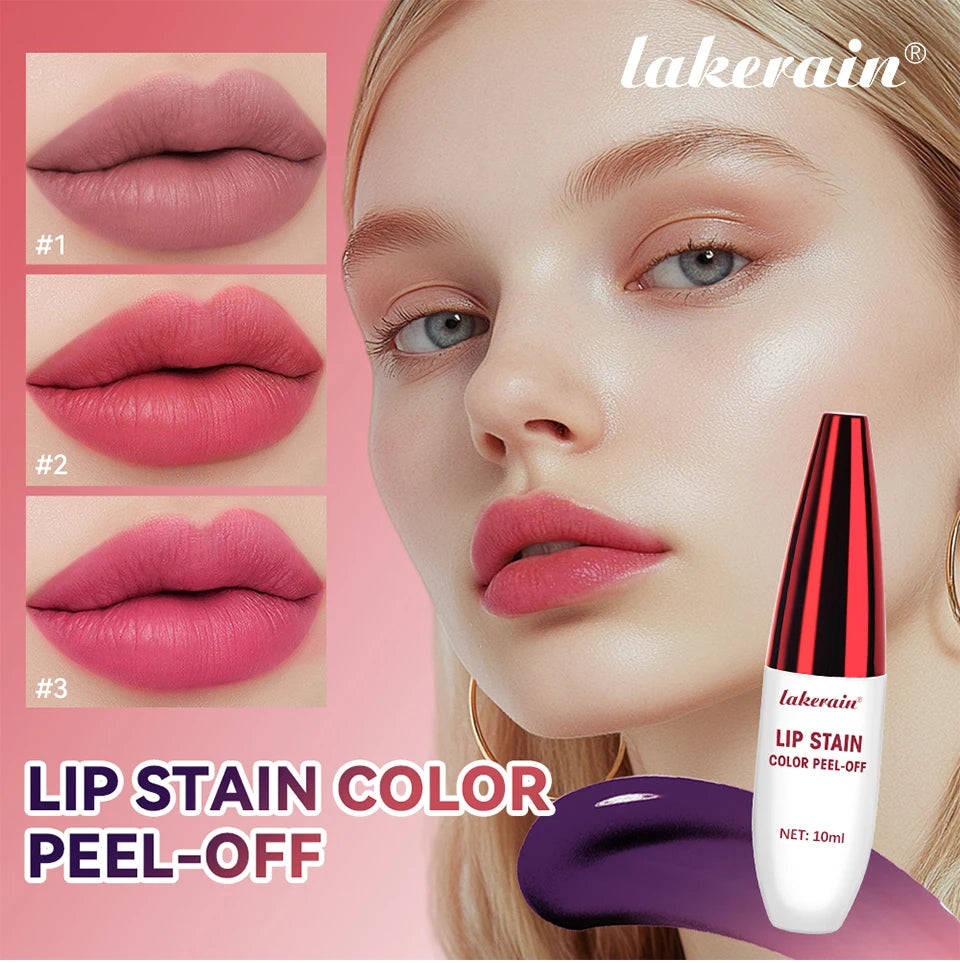 Peel Off Rose Pink Lip Gloss Matte Outline Contour Tattoo Lip Stain Waterproof
