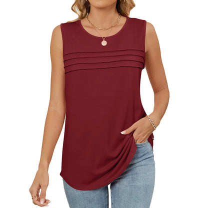 Women's Sleeveless Loose Blouse | Casual O-Neck Tank Top