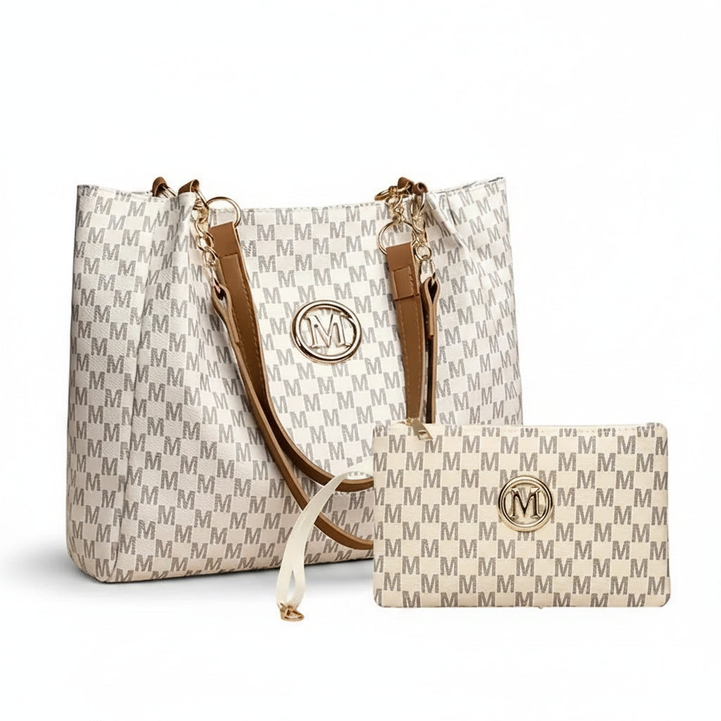 2pcs Women's Vintage Shoulder Bag Set Large Capacity