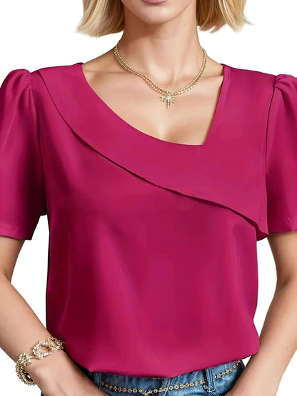 Plus SizeTemperament Blouse Casual Loose Woman Shirt Elegant Short