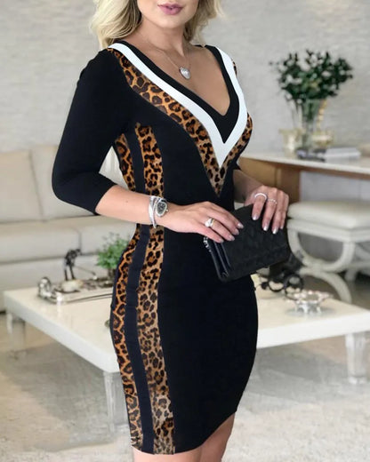 Elegant V-Neck Bodycon Dress for Women