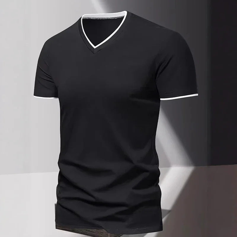 V-neck Short Sleeved Men's T-shirt, Men's Sports