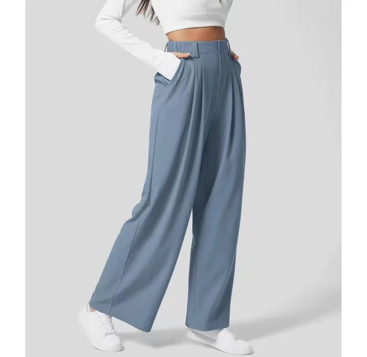 Trendy Fashion Ladies Straight Cargo Trouser Casual Street Wear High