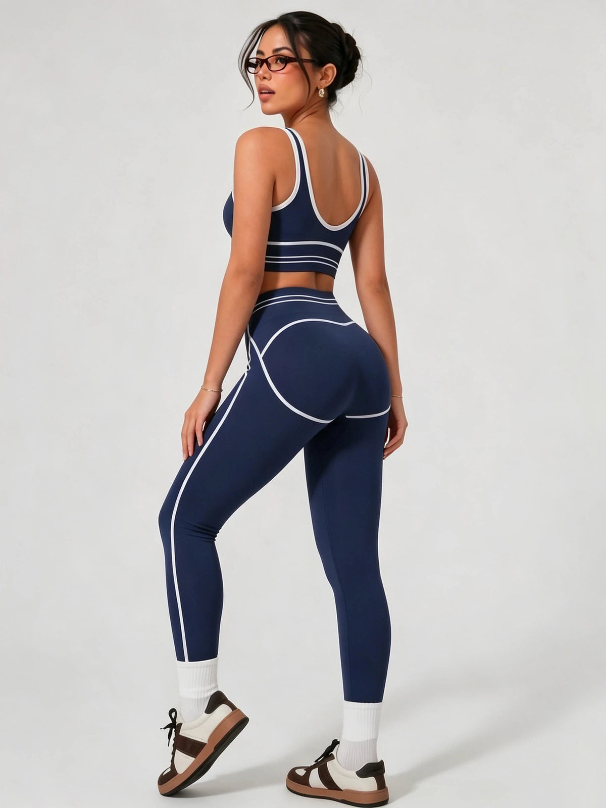 Women's 2-Piece Activewear Set - Crop Tank Top & High Rise Leggings