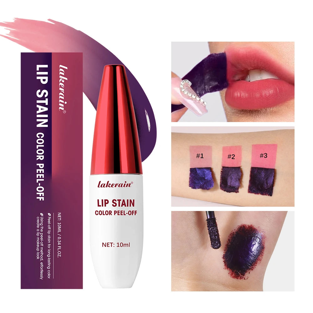 Peel Off Rose Pink Lip Gloss Matte Outline Contour Tattoo Lip Stain Waterproof