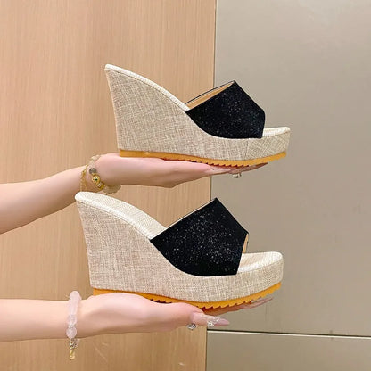Women Wedges Slippers Summer New High Heels Women Sandals