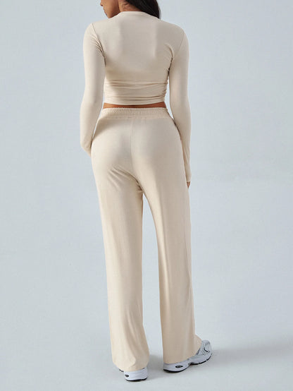 autumn/winter Y2K commuting set hot selling long sleeved wide leg pants