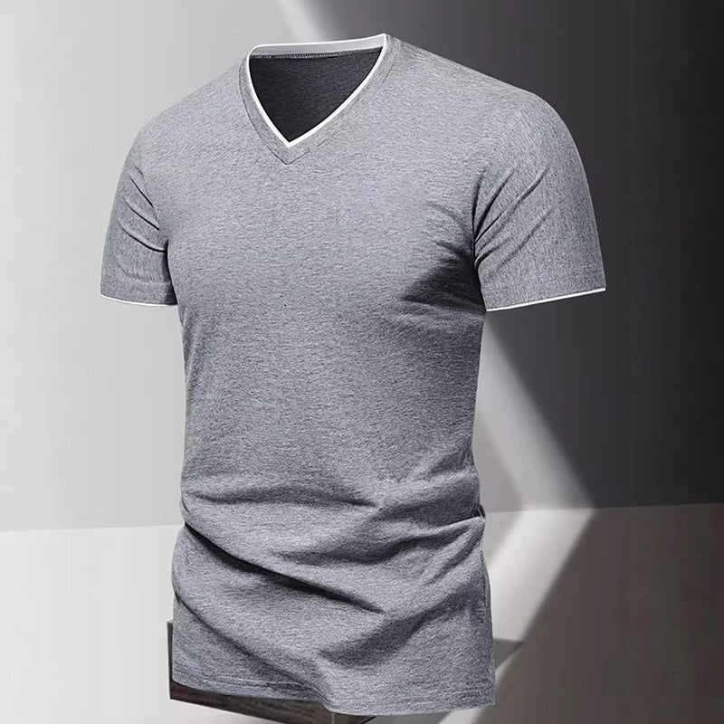 V-neck Short Sleeved Men's T-shirt, Men's Sports