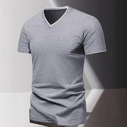 V-neck Short Sleeved Men's T-shirt, Men's Sports