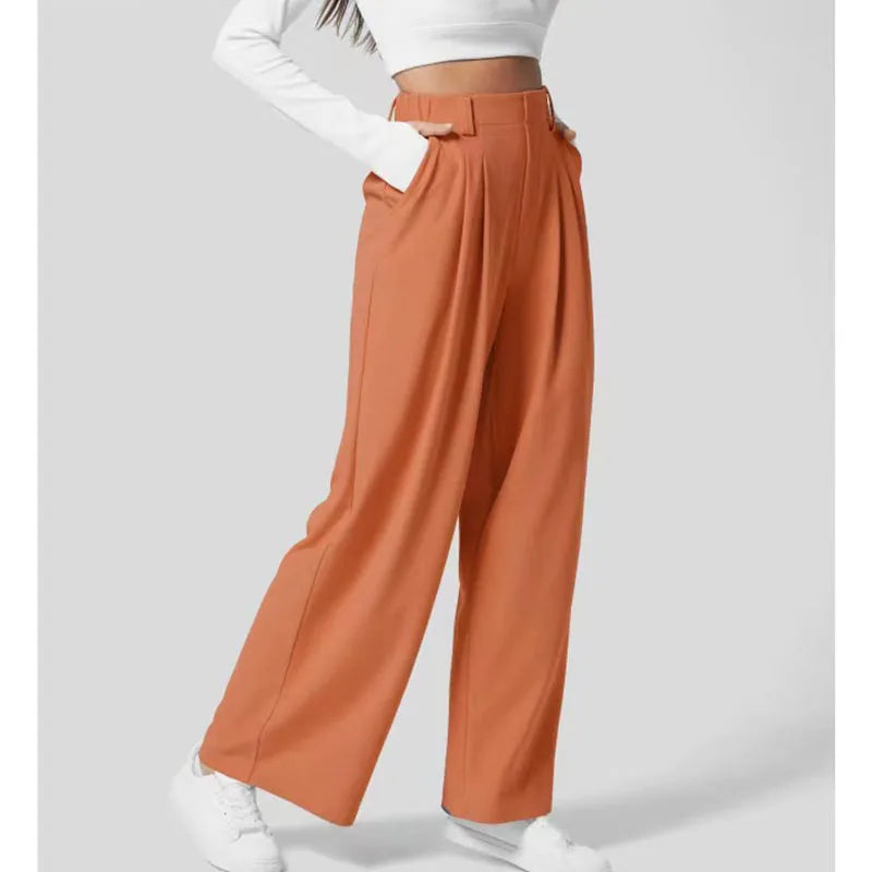 Trendy Fashion Ladies Straight Cargo Trouser Casual Street Wear High
