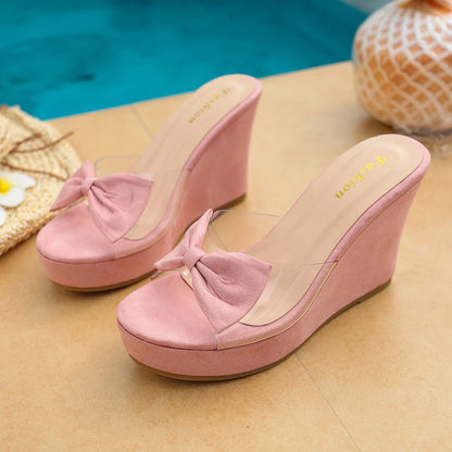Summer Women's Slippers Wedge Heels High