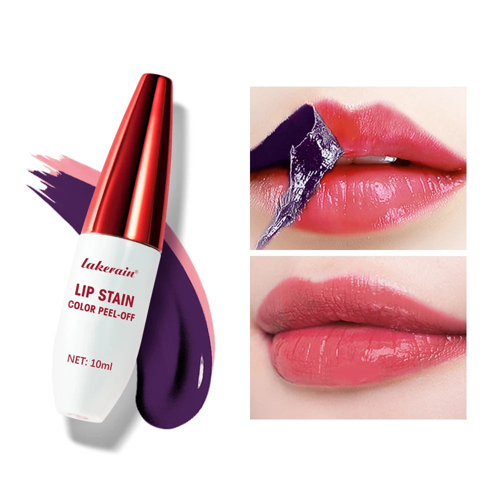 Peel Off Rose Pink Lip Gloss Matte Outline Contour Tattoo Lip Stain Waterproof