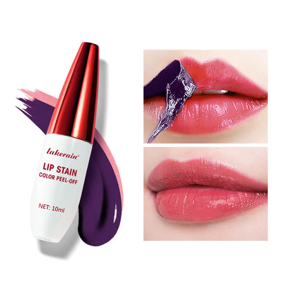 Peel Off Rose Pink Lip Gloss Matte Outline Contour Tattoo Lip Stain Waterproof