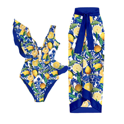 One Piece Swimsuit with Cover Up Sexy Swimwear Women
