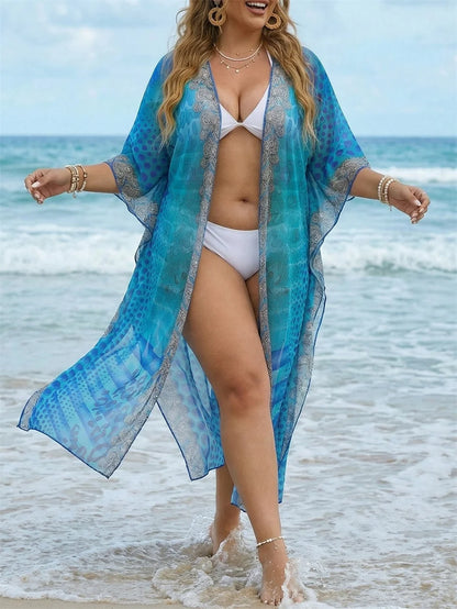 Vintage Print Bikini Cover Up Women