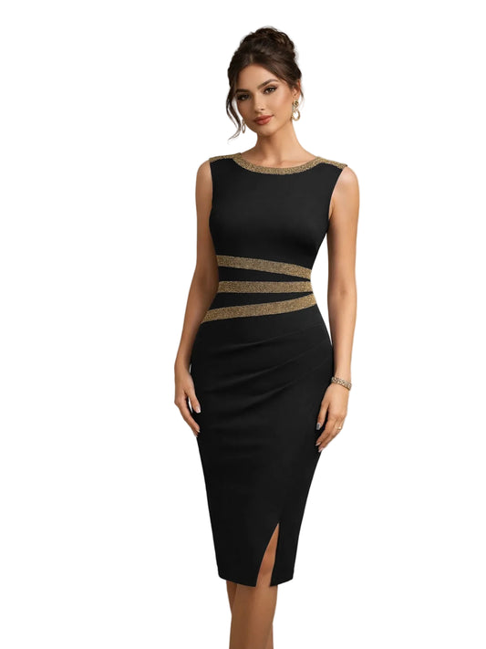 Vestido Elegante Sin Mangas | Bodycon Rodilla | Oficina y Casual