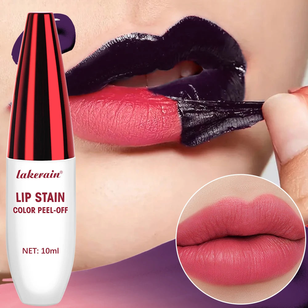 Peel Off Rose Pink Lip Gloss Matte Outline Contour Tattoo Lip Stain Waterproof