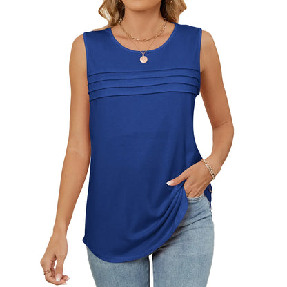 Women's Sleeveless Loose Blouse | Casual O-Neck Tank Top
