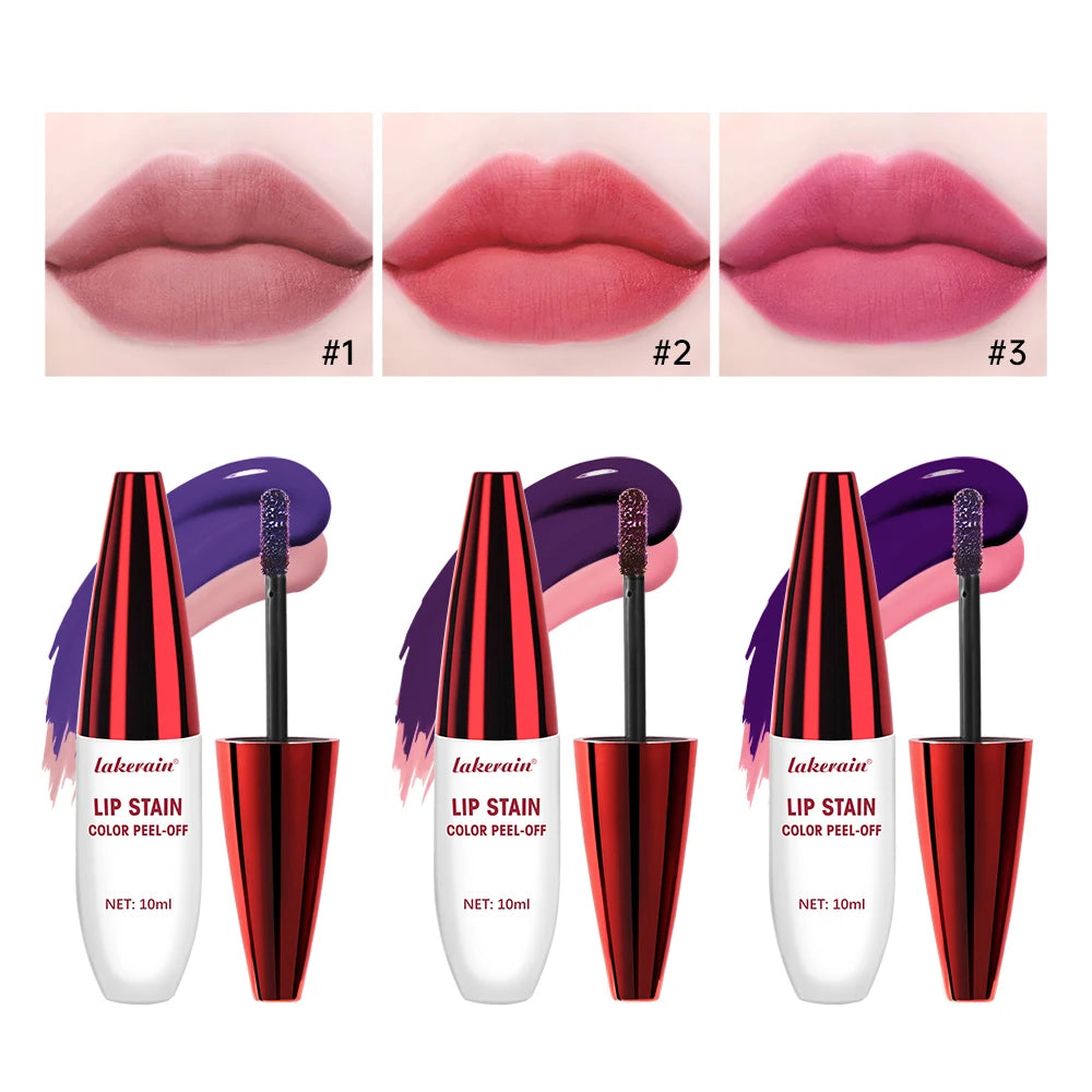 Peel Off Rose Pink Lip Gloss Matte Outline Contour Tattoo Lip Stain Waterproof
