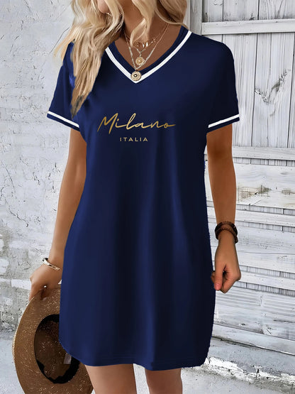V-Neck Casual Summer Dress