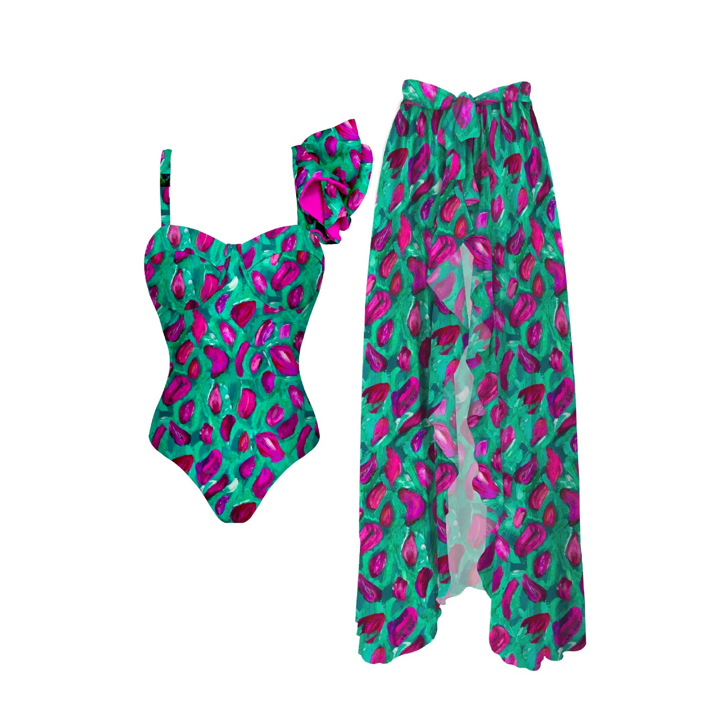 One Piece Swimsuit with Cover Up Sexy Swimwear Women
